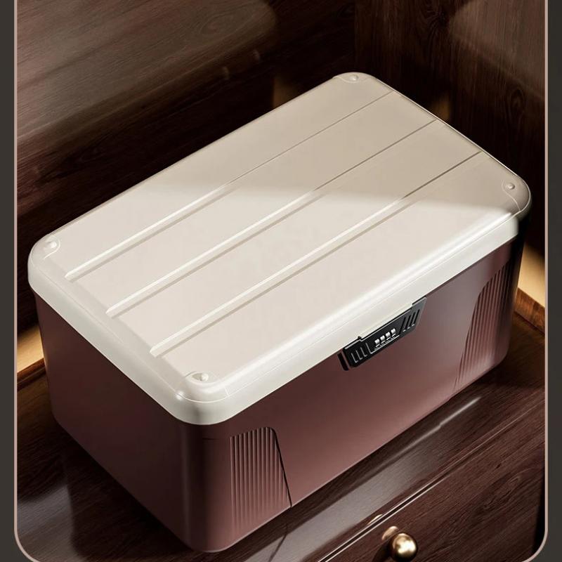 Password Lock Safe Box Large Capacity Multilayer Document Storage Box Valuables Passport Jewelry Privacy Security Storage Box
