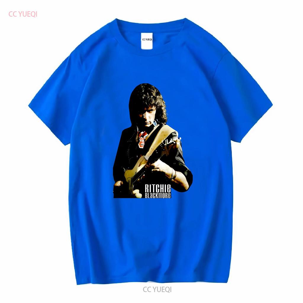 Ritchie Blackmore Deep Purple Pánské tričko Černé Všechny velikosti 1PT134 s dlouhým nebo krátkým rukávem vintage Vypraný top Pro každodenní nošení