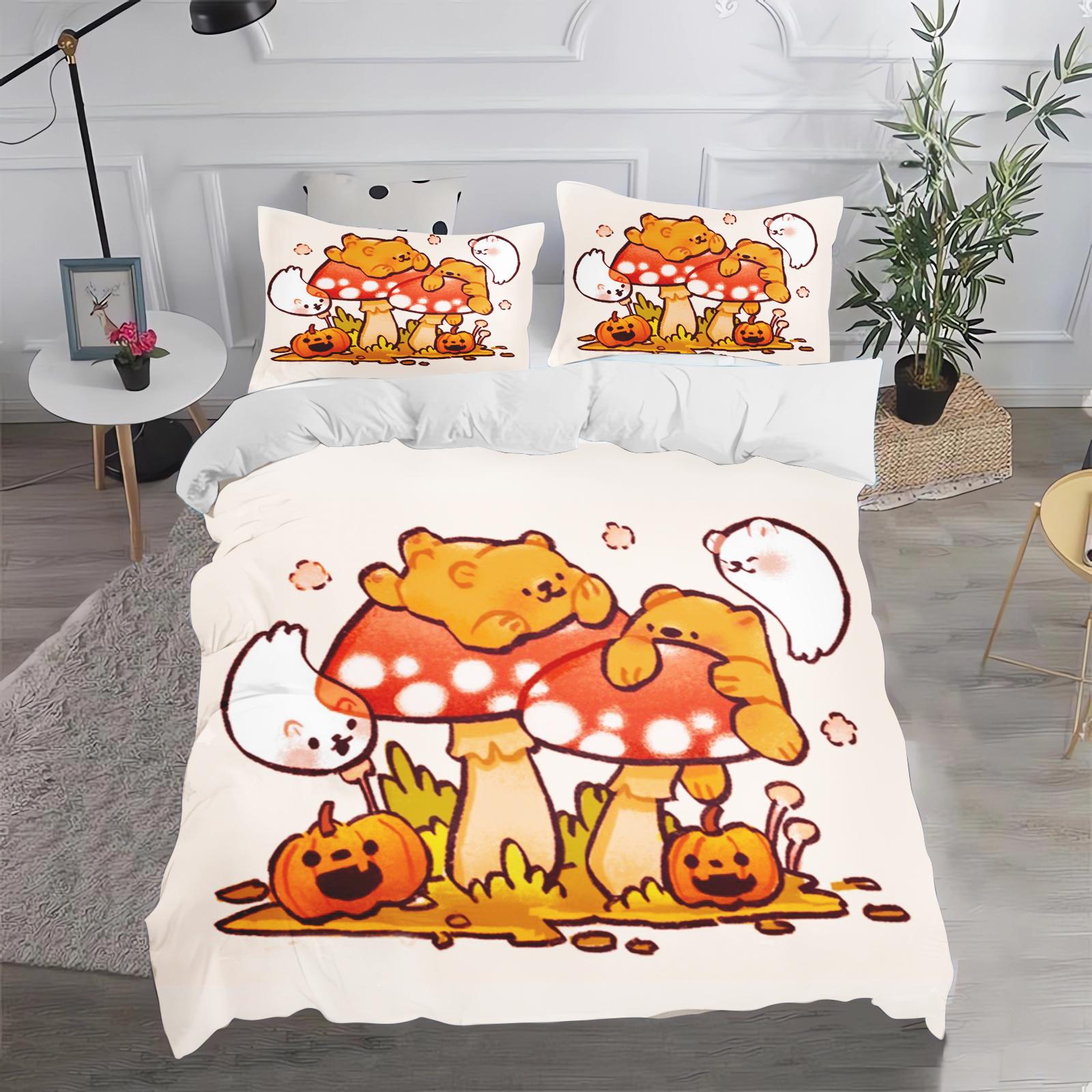 

Comforter Cute Bear Cartoon Home Printed Adult Bedroom Children Comforter Bedding Comforter (quilt)-EU Single(135*200cm)3pcs