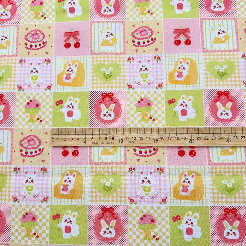 0.5m/1m/2m Encrypt Cotton Linen Patchwork Plaid Printed Fabric for Decorative Cloth Sofa Cover Handmade DIY Sewing Fabrics