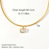 Stainless Steel Link Chain Necklace 18K Gold Plated Sparkling Crystal Pendants Adjustable Choker Style Trendy Daily Wear
