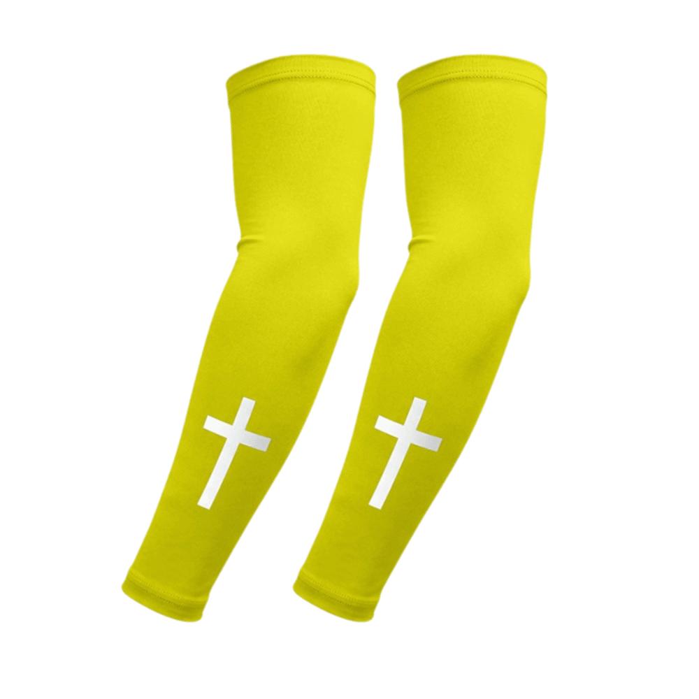 

Lightweight Sports Cooling Arm Sleeve Elastic Fabric Ice Silk UV Protection Arm Covers Armguards Cuff Cooling Effect жёлтый