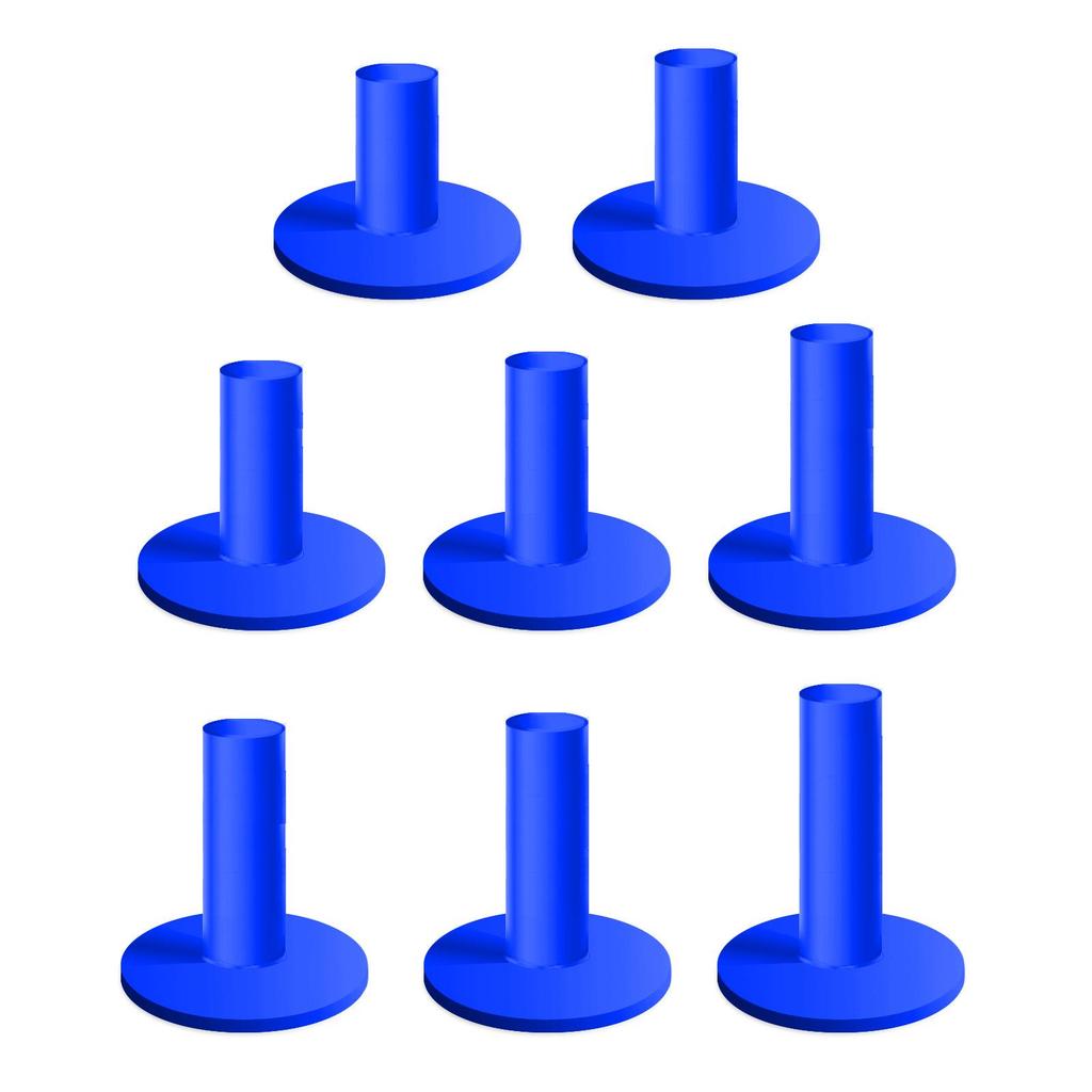 Multicolor Golf Rubber Tees - Long, Medium, Short with Cross Flat Heads