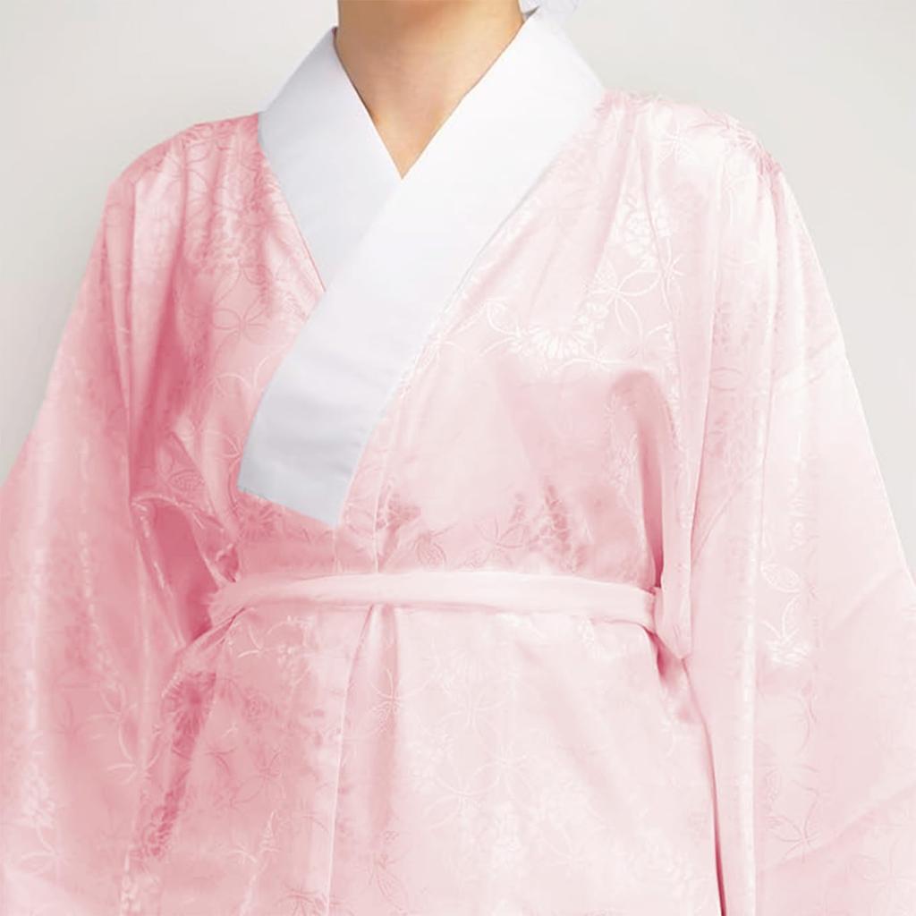 [TOuWA] Nagajuban (Undergarment for Kimono) - Kimono Undergarment, Traditional Japanese Underwear, with Waist Tie, Washable, with Half-Collar,