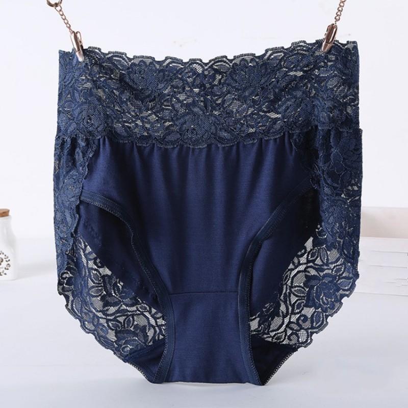 Large Size M-3XL Modal Panties High Waist Women Sexy Lace Underpants Female Briefs Underwear 11 Colors