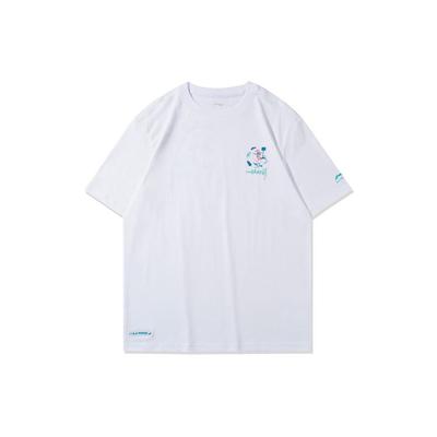 Li Ning Sports Fashion Series Casual Round Neck Knitted Short Sleeve T-Shirt Men Tops White AHSR073-1