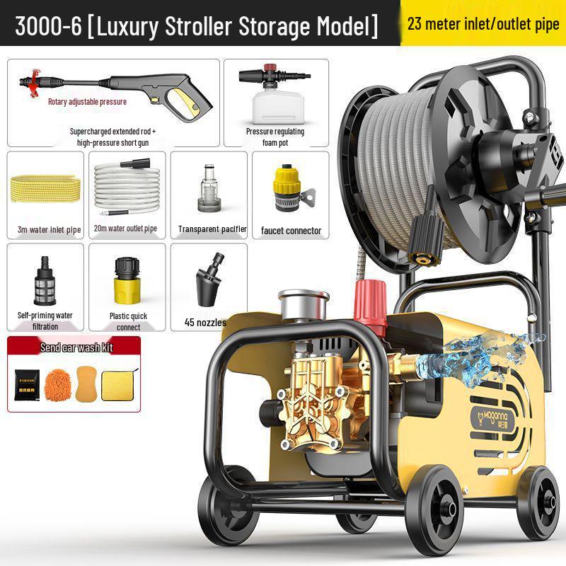 High-Power Portable Car Washer, 220V, Universal Plug-in for Household & Commercial Use