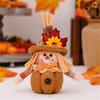 Thanksgiving Harvest Autumn Flower and Leaf Scarecrow Plush Dolls Keychains Charm Hanging Ornament Festivals Decors