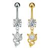 3/5 Reverse Crystals Faux Fake Belly Button Ring Belly Piercing Nombril Clip On Umbilical Navel Cartilage Clip Body Jewelry Gift