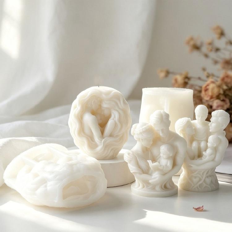 3D-Familien-Skulptur Silikonformen für Epoxidharz und handgefertigte Kerzen-Seifenherstellung Valentinstags-Jubiläumsgeschenk