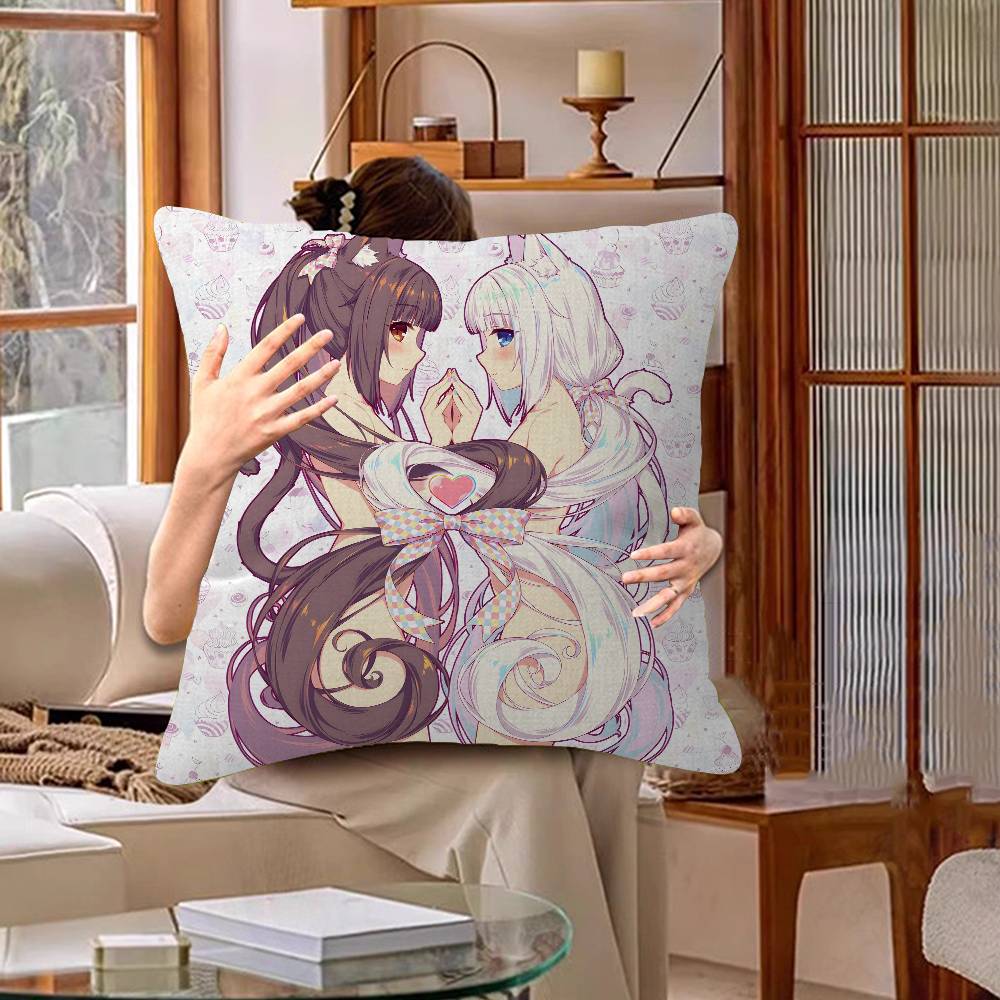 Cartoon Nekopara Pillow Anime Pillow Sofa Bed Head Pillow Cover Cushion Cover 45x45 Cm Fashion