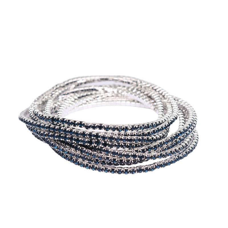 European & American Style Colorful Zircon Diamond Elastic Tennis Bracelet