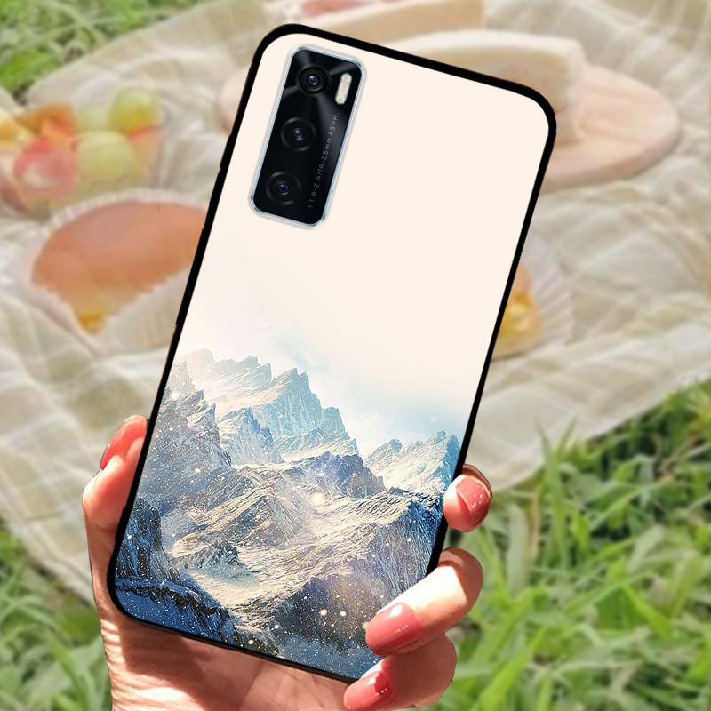 För Vivo V20 SE Fodral Skydd V2022 V2023 Silikon Mjuk Marmor Svart Stötfångare Funda Coque för Vivo V20 2021 V 20 V20SE V2025 V2024