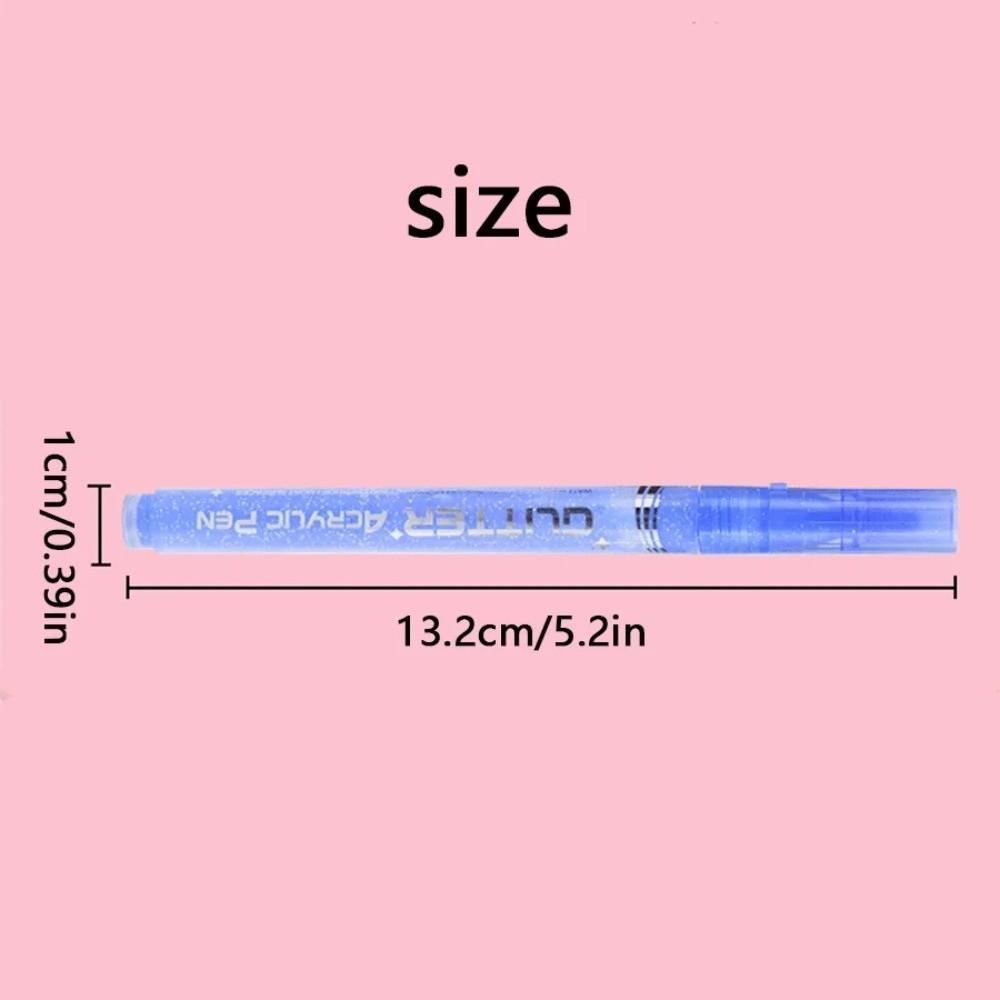 New 12/24Colors Glitter Pen Water-Based Quick-Drying Acrylic Pen Set DIY Graffiti Drawing Art Markers Pen Stone Wood Calligraphy