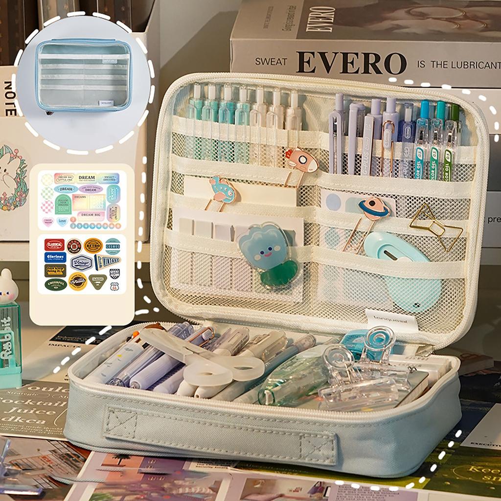 1 szt. Piórnik o dużej pojemności, przenośny piórnik, sklasyfikowane artykuły papiernicze torba do przechowywania ołówków, przenośny organizer do piórników