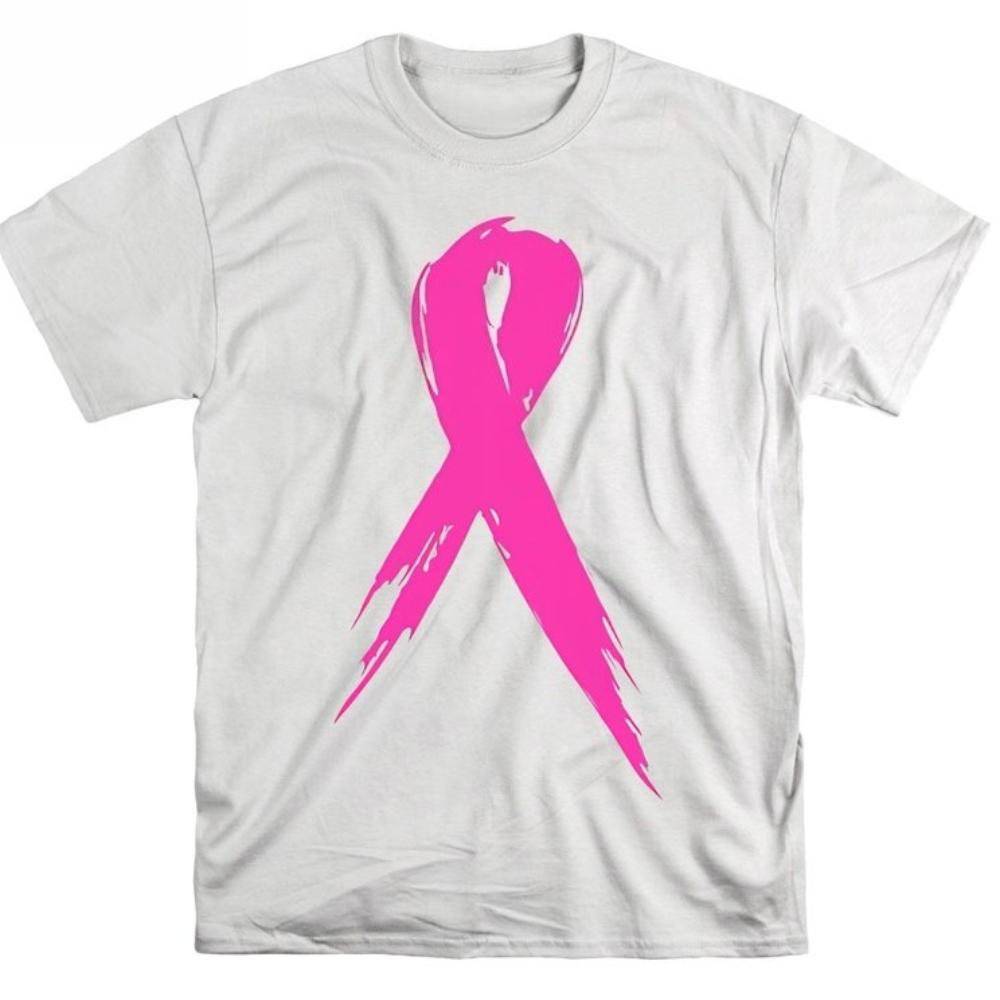 Pink Ribbon Breast Cancer Tshirt Men Women Unisex Pink for October Graphic T Shirts Summer Casual Cotton Clothes