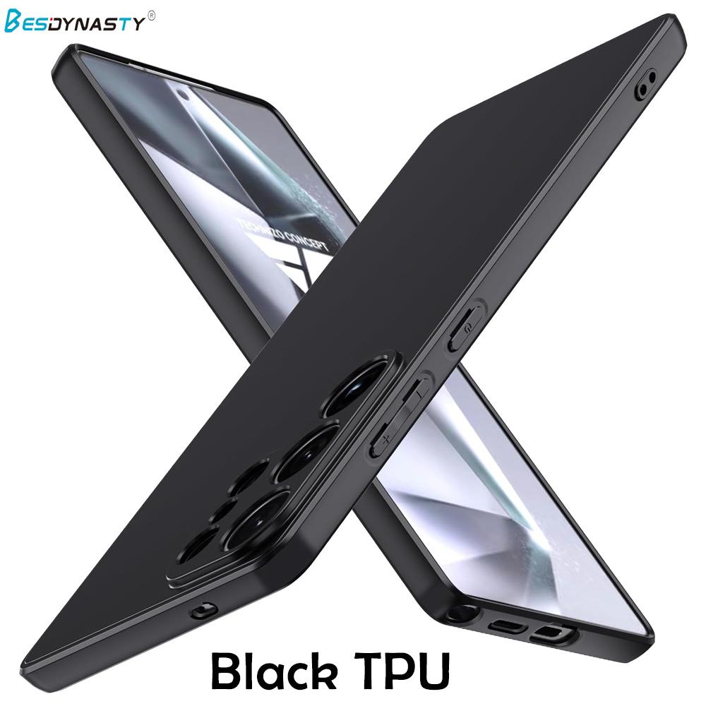 Luxury Matte Black Case for Samsung Galaxy S26 Ultra S25 S25FE with Camera Protection Shockproof Ultra Thin Soft Silicone Case S26