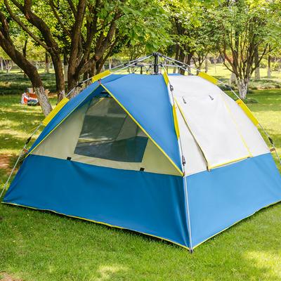 Utomhus Dubbel 3-4 Personers Familjecampingtält Automatiskt Snabbt Uppfällbart Bärbart Solskydd Campingtält