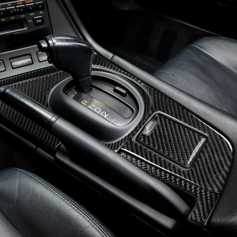 For Toyota Supra MK4 A80 Turbo 1993-1999 Real Carbon Fiber Stickers Central gear shift storage panel Car Accessories decorative