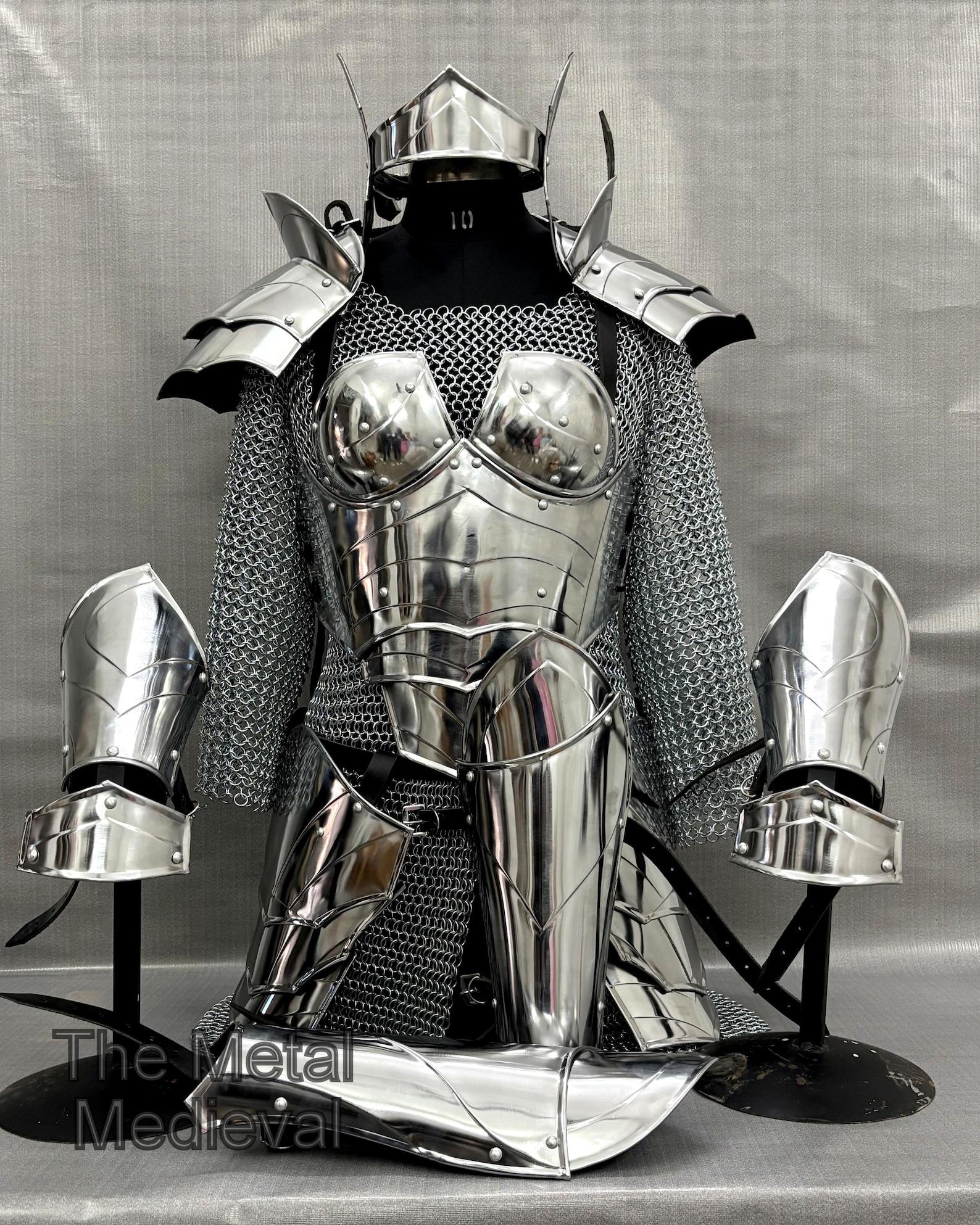 Women’s Medieval Knight Costume – Complete Lady Warrior Outfit for LARP, Cosplay & Reenactment S , M , L , XL XXL .