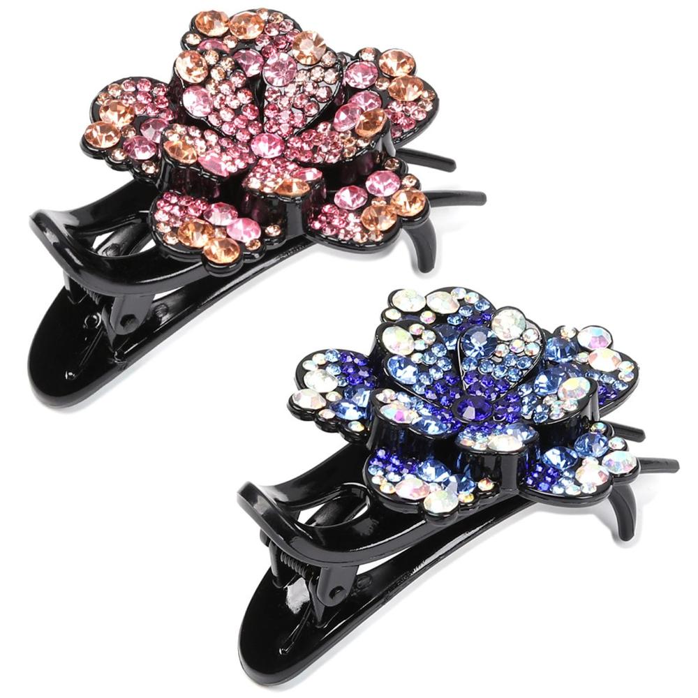 

2 шт. гибкая заколка «ласточкин хвост» с кристаллами, инструменты для укладки волос, заколки для волос со стразами, заколка для волос