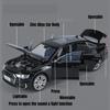 1/18 Scale A6L Toy Car Model Diecast Alloy Metal Vehicle Miniature Pull Back Sound Light Collection Gift for Boy Children Kid