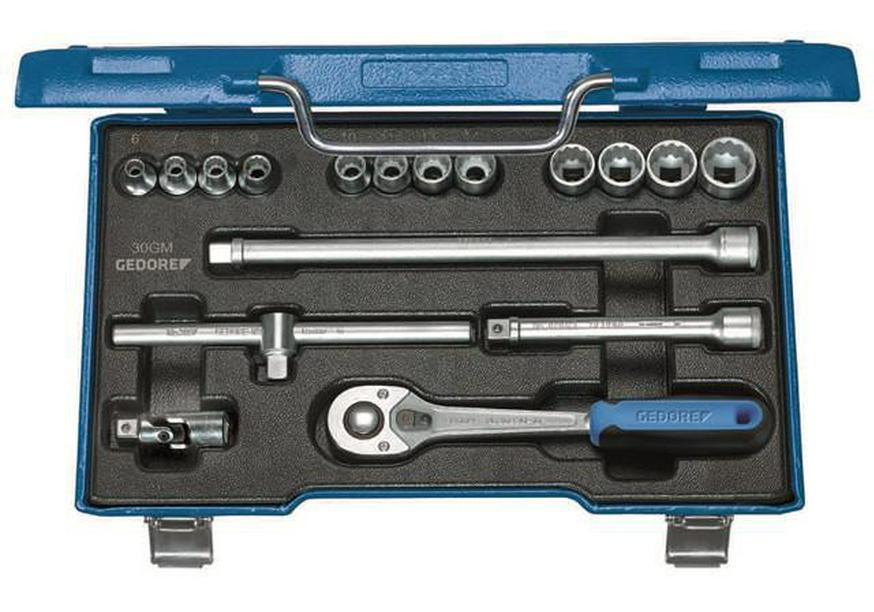 GEDORE 3/8 Metric Ratchet Socket Set, 22-Piece Other