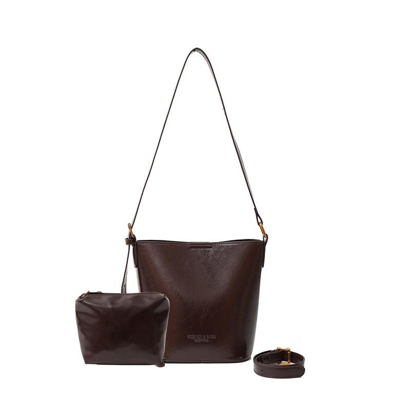 2025 winter new high-value retro niche design underarm women's bag temperament simple fashion shoulder bucket bag