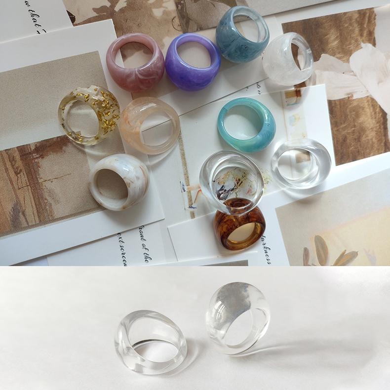 Kreativer Ring Plastikring Dekorringe für Frau Mädchen Schmuckzubehör Party Kostüm Schmuck Edelstahl