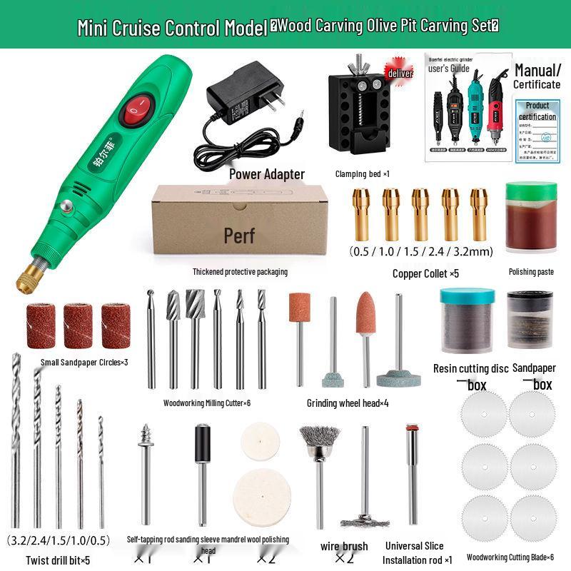 Mini-Hand-Elektroschleifer für Holzschnitzerei, Jade-Politur & Gravur