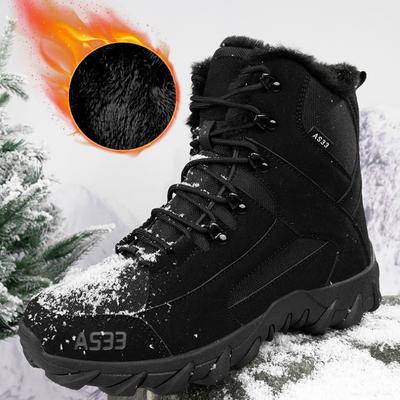 Stivali da Allenamento Invernali da Uomo per Esterno Scarpe da Escursionismo Foderate in Peluche Stivali Tattici Taglie Forti 39-47