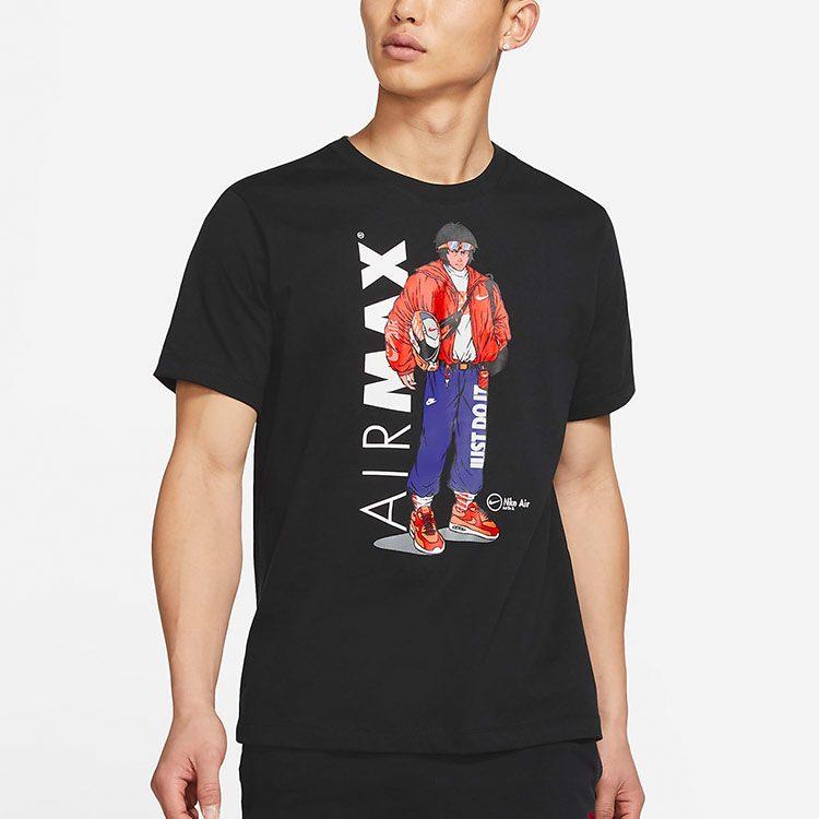 Nike T Shirts Men's Black Crew Neck Moderate Straight Fit DB6158-010