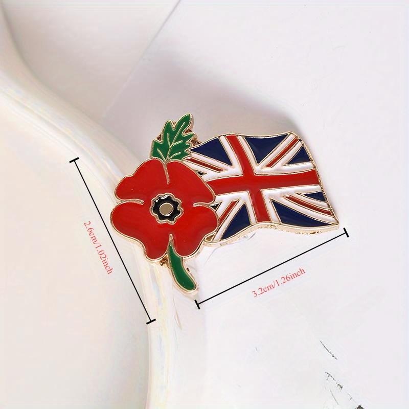 

Брошь на лацкан в винтажном стиле «Мак и Юнион Джек» из цинкового сплава, патриотическая памятная брошь для джинсовой ткани, рюкзаков и воротников золотистый