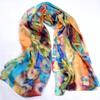 [BYSIFA] Silk Scarf Plus Size Broadened Silk Women's Silk Scarf Shawl Female Scarf New Winter Orange Coffee Women Long Scarves