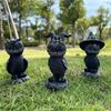 Garden Witch Cat Sculpture Gothic Kitten Decoration Halloween Magic Cat Statue Resin Craft Ornament Home Outdoor Courtyard Decor