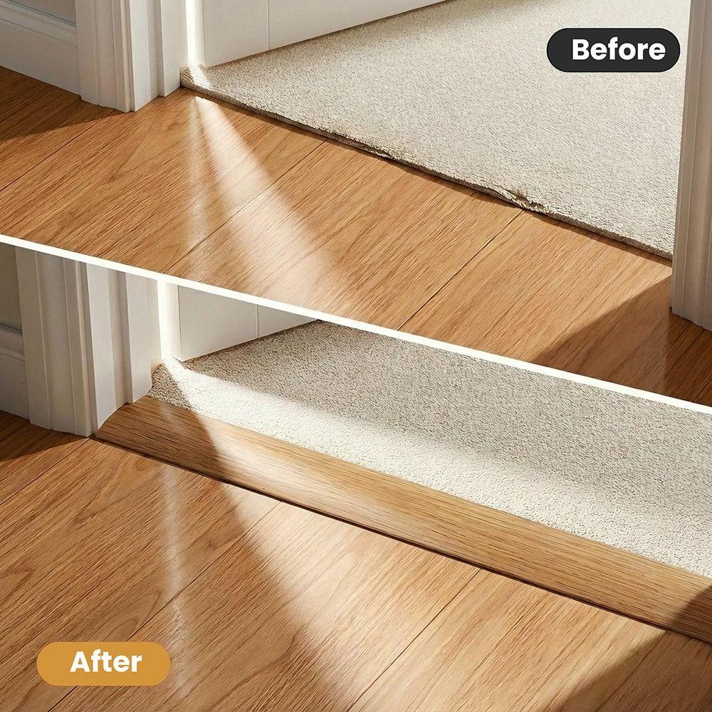 Wood Like Self Adhesive Floor Transition Strip Windproof Doorway Threshold  Door Bottom Sealing
