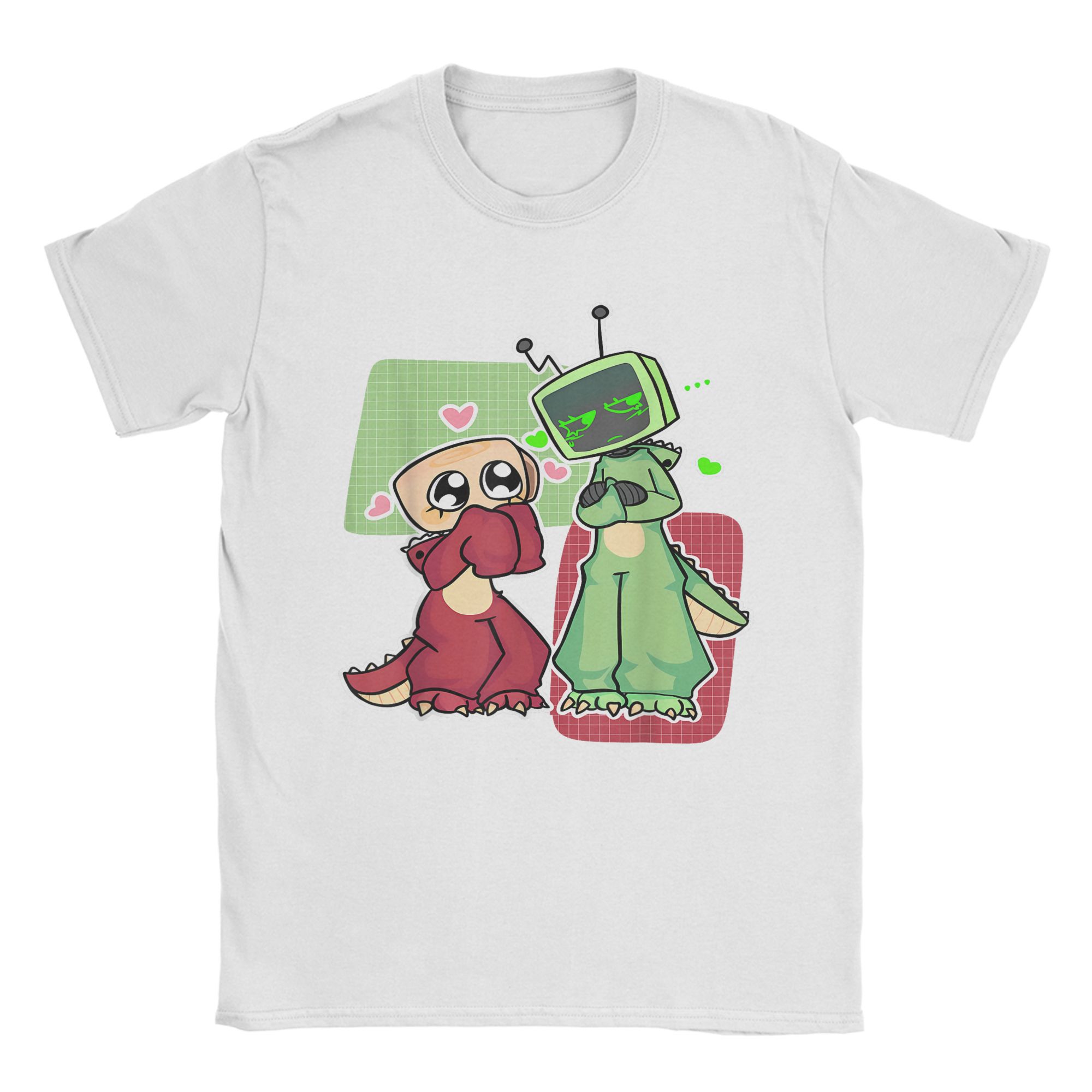 

Hipster Vee And Shelly From Dandy s World T-Shirt for Men Crew Neck Cotton T Shirts Cartoon Short Sleeve Tees 6XL merchandise S