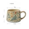 Large Ceramic Coffee Mug 360ml, Cute Cup for Women, Ideal for Tea or Coffee,Hand Painted Floral Design Pottery Mug,1pc