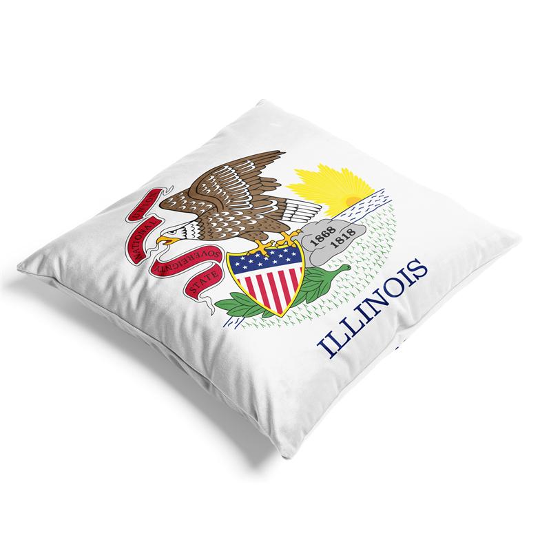 Aertemisi 18'' x 18'' Illinois Square Throw Pillow Cushion Covers Cases Pillowcases for Sofa 45cm x 45cm