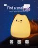 Rechargeable Cat-Shaped Silicone Night Light with Remote for Breastfeeding - Colorful, Tap-Control Atmosphere Lamp