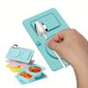 1PC Silicone Reusable Snack Container with Lid, Double-layered Snack Box Container, Salad Dressing Seasoning Container Food Box