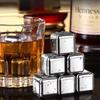 4-8pcs Stainless Steel Ice Cubes Set Reusable Whiskey Stones Ice Cubes Vodka Wine Beer Liqueurs Home Party Bar Chiller Tools