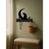 Metal Wall Shelf Cat Hooks Functional Storage Hallway Bedroom
