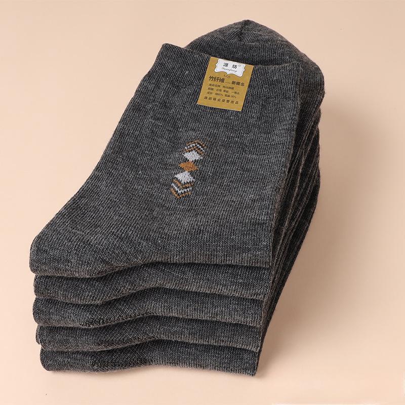 

5 пар/лот Чоловічі модні потовщені шкарпетки Four Seasons Leisure, дихаючий дезодорант, бавовняні шкарпетки високої якості, ЄС 38-43 5pairs темно-сірий