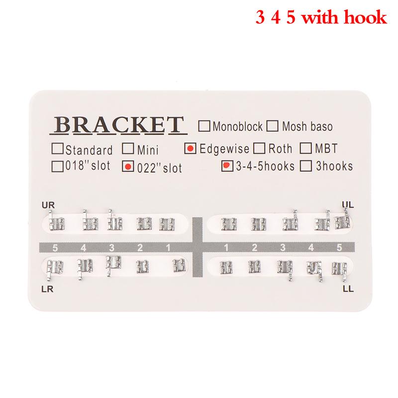 

20 шт./Набір Зубний Ортодонтичний Міні Металевий Брекет Edgewise 3 З Гачком 3 4 5 З Гачками/Без Гачка