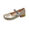 Butterfly decoration French Mary Jane shoes women's new evening breeze low-heeled single shoes women's skirt Doudou women's shoes