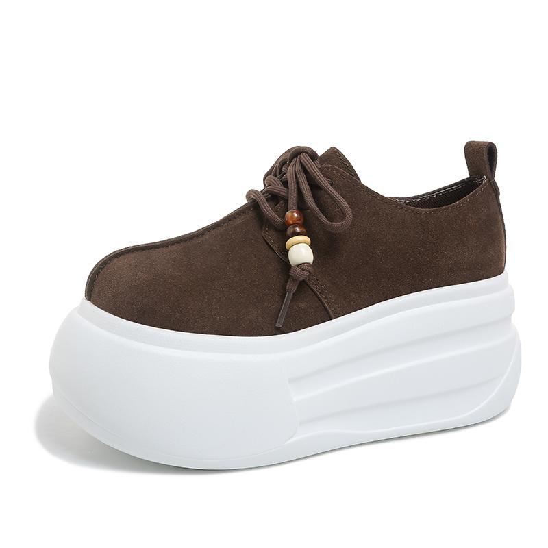 Fashion Microfiber Suede Platform Women Loafers 2025 New Brand Trend Fashion 8cm Thick Sole High Heel Walking Casual Shoes