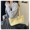 Chic Minimalist Solid Color Shoulder Bag New Retro Faux Leather Handbag Trendy Street Style Commuter Purse KTB