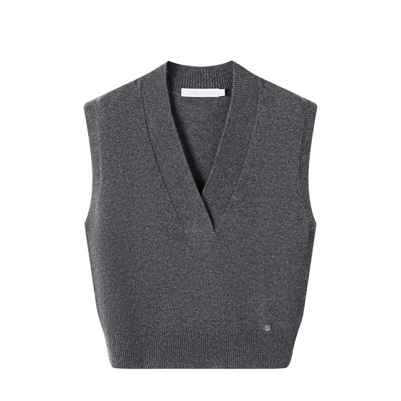 Navigare Women's Loose Fit All-Wool V-Neck Sweater Vest