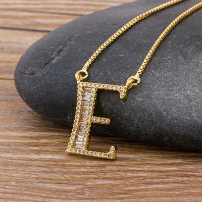 Nidin Light Luxury A-Z 26 Letters Necklace Zircon Pendant for Women Initials Name Necklace Fashion Party Wedding Jewelry Gift